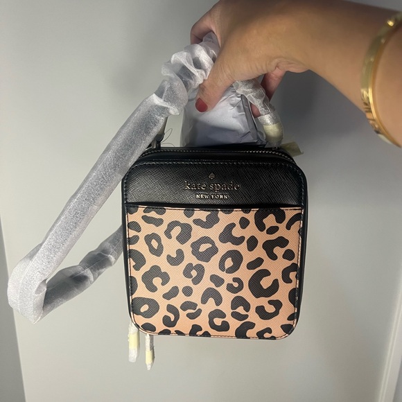 kate spade Handbags - Kate Spade Black and Pink Leopard Mini Bag